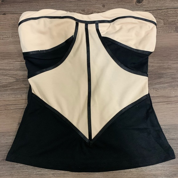 Paradis Miss Black And Beige Color Block Tube Top Size Large - Picture 4 of 8